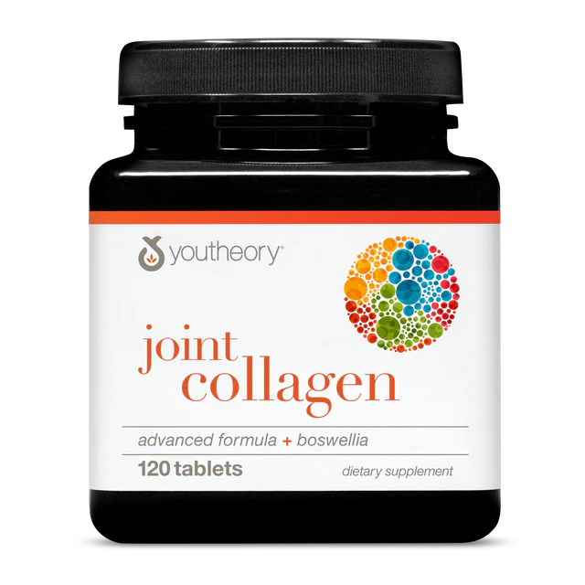 Youtheory Joint Collagen, advanced collagen formula with boswellia for joint support, 120 tablets.